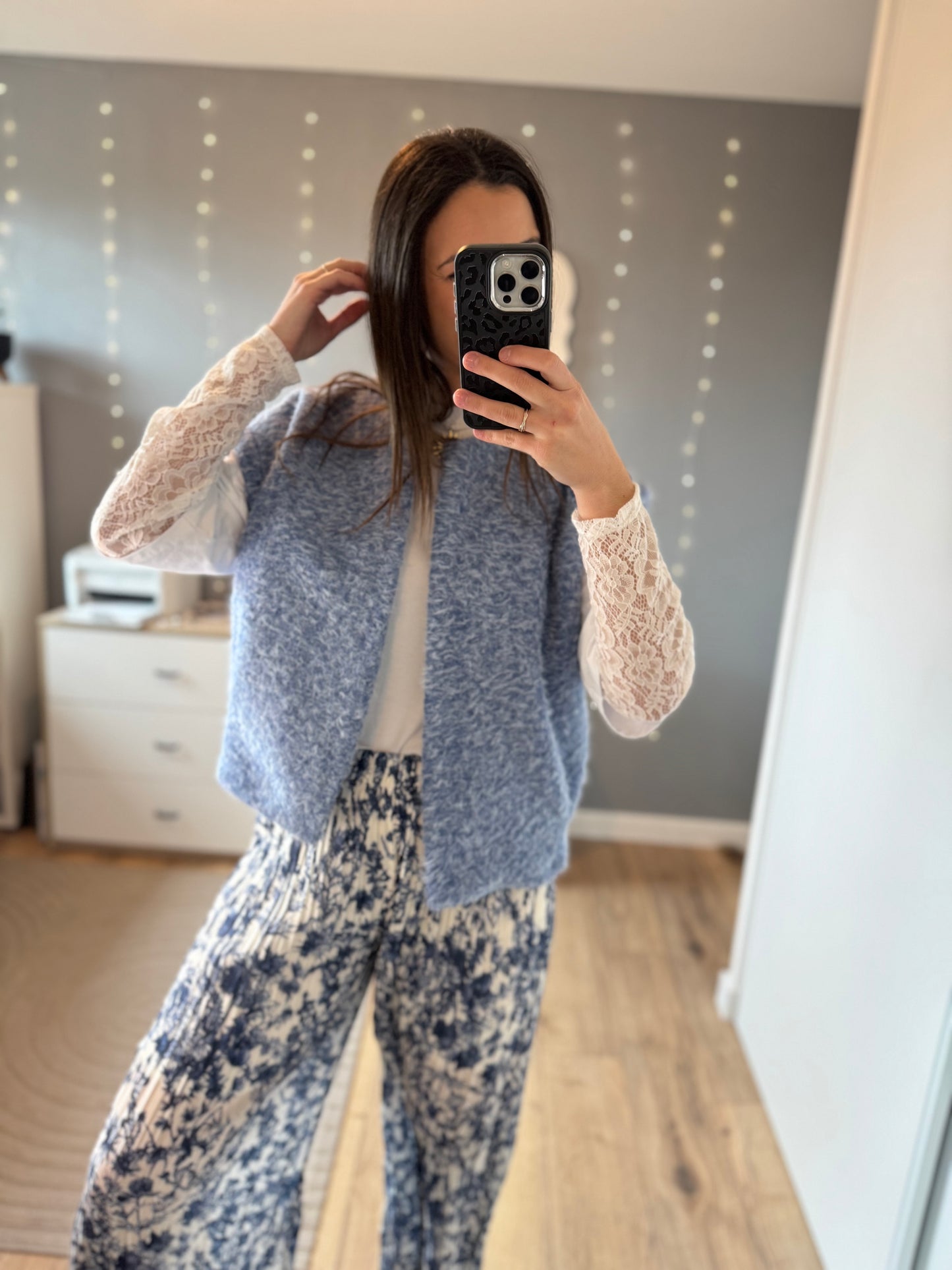 Gilet bouclette bleu