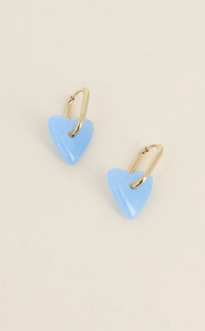 Créole rectangle cœur bleu clair