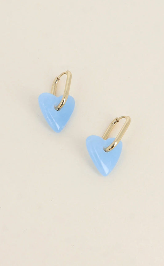 Créole rectangle cœur bleu clair