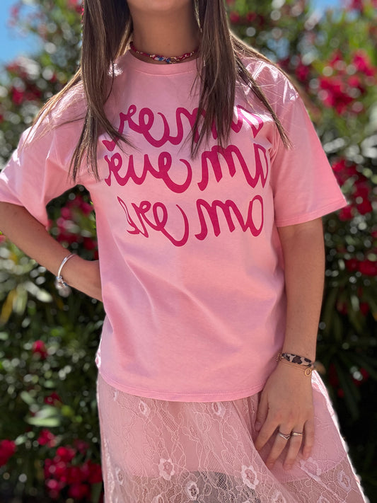 Tee shirt Amour rose