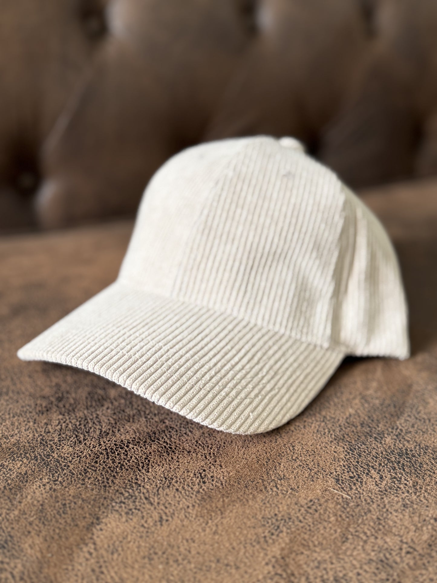 Casquette velours beige