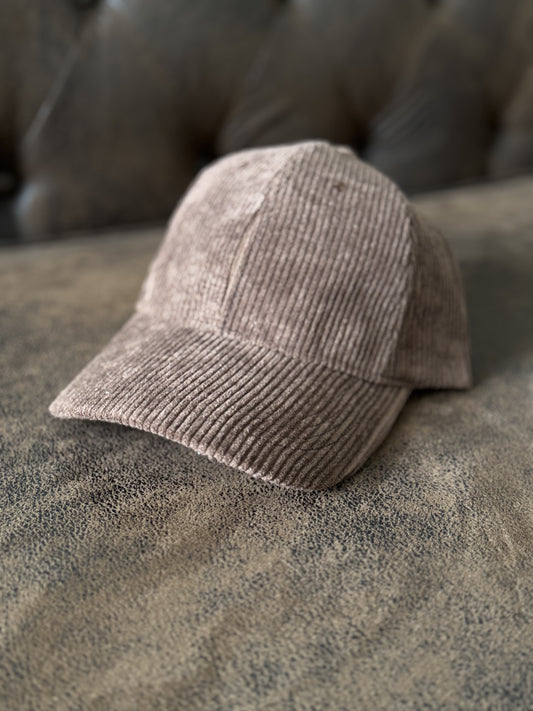 Casquette velour marron